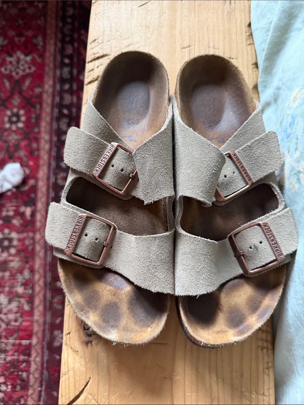 Birkenstock Women’s Suede Two-Strap Sandal — Taupe